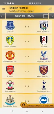 English Football android App screenshot 2